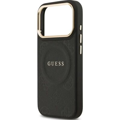 GUESS Hot Stamp Peony MagSafe tok Apple iPhone 17 Pro fekete-arany GUESS Hot Stamp Peony MagSafe tok Apple iPhone 17 Pro fekete-arany
