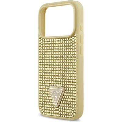 GUESS Rhinestone háromszög logós hátlaptok iPhone 17 Pro Max arany GUESS Rhinestone háromszög logós hátlaptok iPhone 17 Pro Max arany