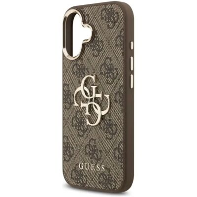 GUESS iPhone 17 GUESS 4G BIG CLASSIC LOGO szilikon telefonvédő ütésállóság, bőr hatású hátlap, BARNA/ARANY GUESS iPhone 17 GUESS 4G BIG CLASSIC LOGO szilikon telefonvédő ütésállóság, bőr hatású hátlap, BARNA/ARANY