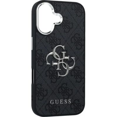 GUESS iPhone 17 GUESS 4G BIG CLASSIC LOGO szilikon telefonvédő ütésállóság, bőr hatású hátlap, FEKETE/EZÜST GUESS iPhone 17 GUESS 4G BIG CLASSIC LOGO szilikon telefonvédő ütésállóság, bőr hatású hátlap, FEKETE/EZÜST