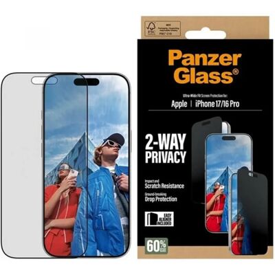 PANZERGLASS 2-WAY PRIVACY ULTRA-WIDE EASYALIGNER képernyővédő üveg betekintés ellen, karcálló + segédkeret, FEKETE PANZERGLASS 2-WAY PRIVACY ULTRA-WIDE EASYALIGNER képernyővédő üveg betekintés ellen, karcálló + segédkeret, FEKETE