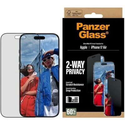 PANZERGLASS 2-WAY PRIVACY ULTRA-WIDE EASYALIGNER képernyővédő üveg betekintés ellen, karcálló + segédkeret, FEKETE PANZERGLASS 2-WAY PRIVACY ULTRA-WIDE EASYALIGNER képernyővédő üveg betekintés ellen, karcálló + segédkeret, FEKETE