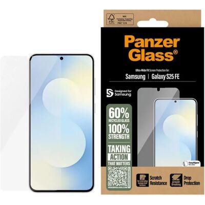 PANZERGLASS Samsung S25 FE PANZERGLASS ULTRA-WIDE FIT képernyővédő üveg 3D, antibakteriális, ÁTLÁTSZÓ PANZERGLASS Samsung S25 FE PANZERGLASS ULTRA-WIDE FIT képernyővédő üveg 3D, antibakteriális, ÁTLÁTSZÓ