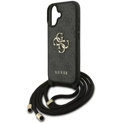 GUESS PU 4G Metal Logo tok vállpánttal iPhone 17 fekete GUESS PU 4G Metal Logo tok vállpánttal iPhone 17 fekete