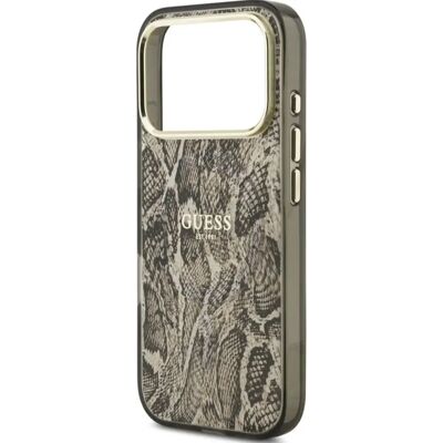 GUESS Python Pattern Magsafe tok iPhone 17 Pro Max világosbarna GUESS Python Pattern Magsafe tok iPhone 17 Pro Max világosbarna