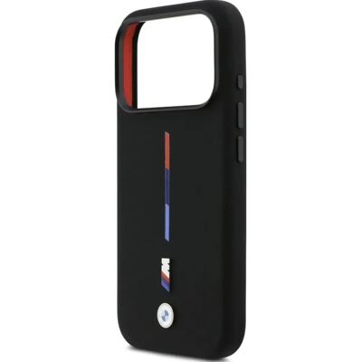 BMW M Trikolor MagSafe szilikon tok iPhone 17 Pro fekete BMW M Trikolor MagSafe szilikon tok iPhone 17 Pro fekete