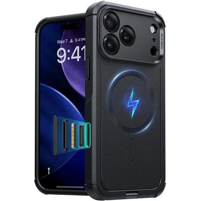 ESR Cyber HaloLock MagSafe műanyag tok iPhone 17 Pro fekete ESR Cyber HaloLock MagSafe műanyag tok iPhone 17 Pro fekete