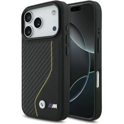 BMW M Carbon Line & Logo MagSafe tok iPhone 17 Pro Max fekete-sárga SP112032 BMW M Carbon Line & Logo MagSafe tok iPhone 17 Pro Max fekete-sárga SP112032