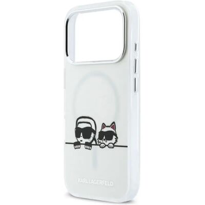KARL LAGERFELD IML Karl & Choupette Peekaboo Logo MagSafe tok iPhone 17 Pro Max fehér KLHMP17X6HPKACH KARL LAGERFELD IML Karl & Choupette Peekaboo Logo MagSafe tok iPhone 17 Pro Max fehér KLHMP17X6HPKACH