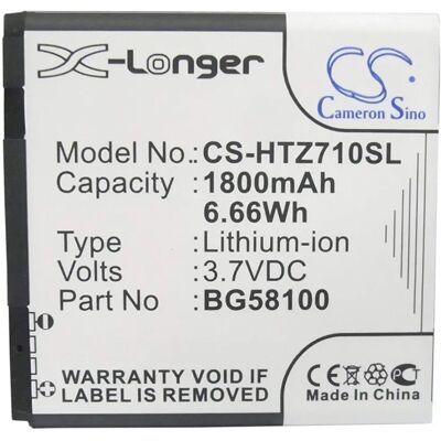 CAMERON SINO X-Longer HTC BA S780 utángyártott akkumulátor 1800mAh 3.7V CAMERON SINO X-Longer HTC BA S780 utángyártott akkumulátor 1800mAh 3.7V