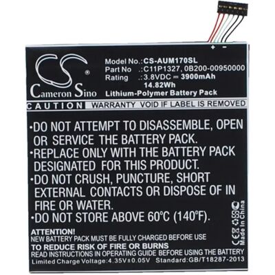 CAMERON SINO Asus Fonepad 7 CAMERON SINO Li-Polymer akku 3.8V/3900mAh, Asus 0B200-00950000 kompatibilis, FEKETE CAMERON SINO Asus Fonepad 7 CAMERON SINO Li-Polymer akku 3.8V/3900mAh, Asus 0B200-00950000 kompatibilis, FEKETE