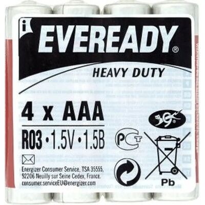 Energizer Eveready mikro ceruza elem (AAA) 4db R03HD-SHP4 Energizer Eveready mikro ceruza elem (AAA) 4db R03HD-SHP4