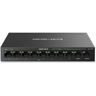MERCUSYS MS110CMP 8-Port 10/100 Mbps + 2-Port Gigabit Switch PoE+ MERCUSYS MS110CMP 8-Port 10/100 Mbps + 2-Port Gigabit Switch PoE+