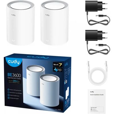 Cudy M3600 Dual-band Wi-Fi 7 Fehér 3 Belső - Wi-Fi Mesh Rendszer Cudy M3600 Dual-band Wi-Fi 7 Fehér 3 Belső - Wi-Fi Mesh Rendszer