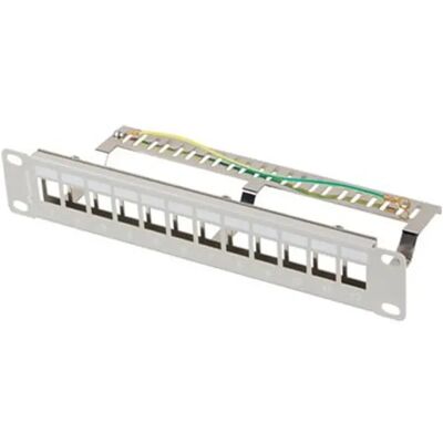 LANBERG Patch panel 12 port 10" 1U FTP keystone modulokhoz szürke PPKS-9212-S LANBERG Patch panel 12 port 10" 1U FTP keystone modulokhoz szürke PPKS-9212-S