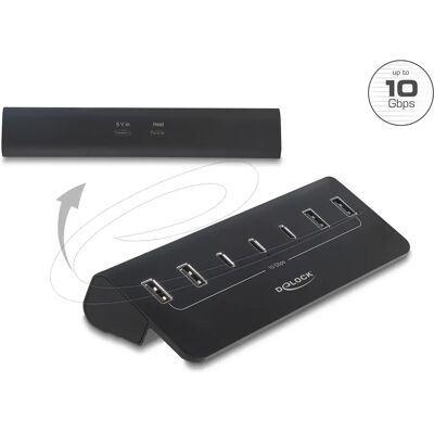 DELOCK 7 portos USB 10 Gbps hub 3 x USB Type-C és 4 x A-típusú porttal 64283 DL64283 DELOCK 7 portos USB 10 Gbps hub 3 x USB Type-C és 4 x A-típusú porttal 64283 DL64283