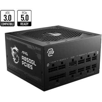 MSI MAG A850GL PCIE5 II Moduláris 850W 80 Plus Gold tápegység MSI MAG A850GL PCIE5 II Moduláris 850W 80 Plus Gold tápegység