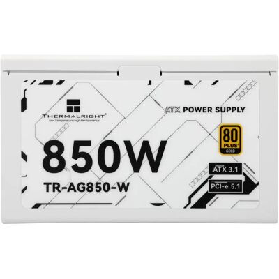 Thermalright TR-AG 850-W Moduláris 850W 80 Plus Gold tápegység fehér Thermalright TR-AG 850-W Moduláris 850W 80 Plus Gold tápegység fehér