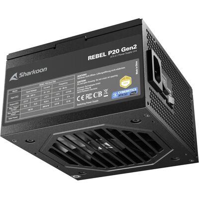 Sharkoon Rebel P20 Gen2 tápegység 1000W ATX3.1 moduláris fekete Sharkoon Rebel P20 Gen2 tápegység 1000W ATX3.1 moduláris fekete