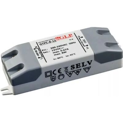 GLP GTPC-8-12 12V/067A 8W IP20 LED tápegység GLP GTPC-8-12 12V/067A 8W IP20 LED tápegység