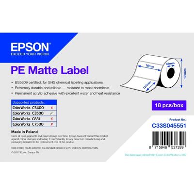 Epson S045533 címketekercs 102mm x 152mm (225 címke) Epson S045533 címketekercs 102mm x 152mm (225 címke)