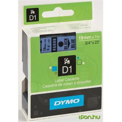 Dymo 45806 Címke LM D1 alap 19mm fekete betű / kék alap Dymo 45806 Címke LM D1 alap 19mm fekete betű / kék alap