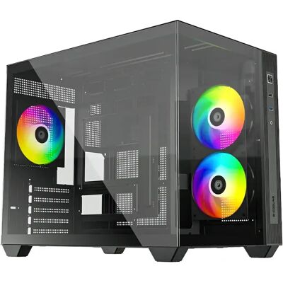 ID-COOLING Számítógépház ablakos 3x12cm A-RGB BTF mATX fekete VIEW 500 ARGB ID-COOLING Számítógépház ablakos 3x12cm A-RGB BTF mATX fekete VIEW 500 ARGB