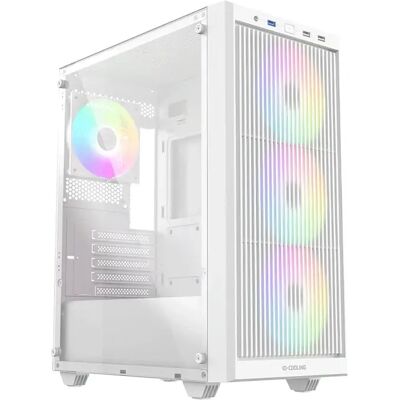 ID-COOLING Számítógépház ablakos 4x12cm A-RGB ATX USB3.0 USB-C fehér WARE 310 ARGB WH ID-COOLING Számítógépház ablakos 4x12cm A-RGB ATX USB3.0 USB-C fehér WARE 310 ARGB WH