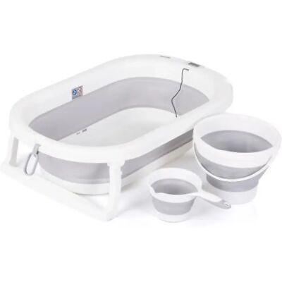 CHIPOLINO Bubble Spa összecsukható kád vízhőmérővel vödörrel és öblítőpohárral 83 cm - light grey CHIPOLINO Bubble Spa összecsukható kád vízhőmérővel vödörrel és öblítőpohárral 83 cm - light grey