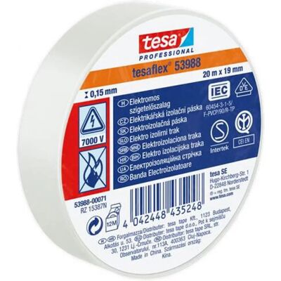 TESA Szigetelőszalag 19 mm x 20 m "Professional" fehér TESA Szigetelőszalag 19 mm x 20 m "Professional" fehér