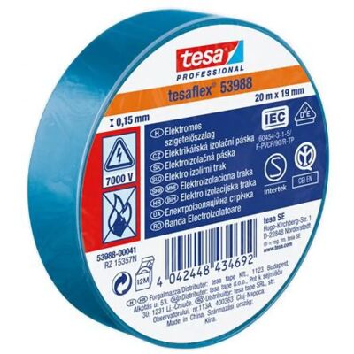 TESA Szigetelőszalag 19 mm x 20 m "Professional" kék TESA Szigetelőszalag 19 mm x 20 m "Professional" kék