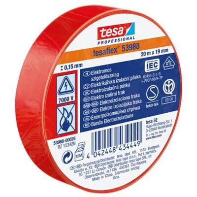 TESA Szigetelőszalag 19 mm x 20 m "Professional" piros TESA Szigetelőszalag 19 mm x 20 m "Professional" piros