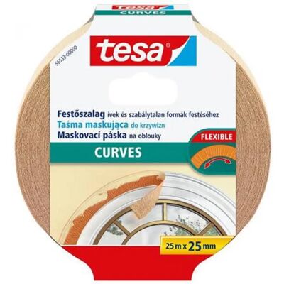 TESA Perfect Curves 56533 Festő- és mázolószalag ívekhez 25 mm x 25 m TESA Perfect Curves 56533 Festő- és mázolószalag ívekhez 25 mm x 25 m