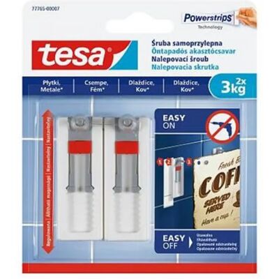 TESA 77765-00007-00 Powerstrips akasztócsavar öntapadó állítható sima felületre TESA 77765-00007-00 Powerstrips akasztócsavar öntapadó állítható sima felületre