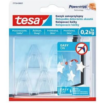 TESA 77734-00007-00 Powerstrips műanyag akasztó ragasztócsíkkal kis méret átlátszó TESA 77734-00007-00 Powerstrips műanyag akasztó ragasztócsíkkal kis méret átlátszó