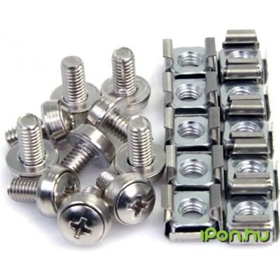 STARTECH 100 Pkg M6 Mounting Screws and Cage Nuts for Server Rack Cabinet STARTECH 100 Pkg M6 Mounting Screws and Cage Nuts for Server Rack Cabinet