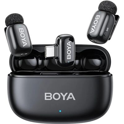 BOYA Mini 2 - 2 adó + 1 vevő (USB-C) + 1 töltőtok fekete BOYA Mini 2 - 2 adó + 1 vevő (USB-C) + 1 töltőtok fekete