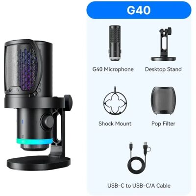 BOYA CASTMIC G40 Kettős membrános többirányú asztali broadcast mikrofon BOYA CastMic G40 BOYA CASTMIC G40 Kettős membrános többirányú asztali broadcast mikrofon BOYA CastMic G40