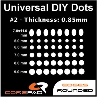 COREPAD Skatez DOTS - Universal DIY Dots 0.85mm egértalp kit COREPAD Skatez DOTS - Universal DIY Dots 0.85mm egértalp kit