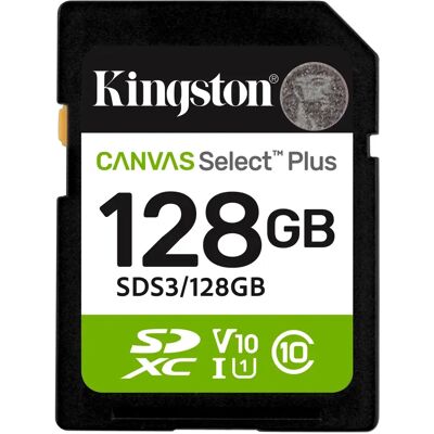 Kingston Canvas Select Plus 128GB SDXC 30 MB/s SDS3/128GB Kingston Canvas Select Plus 128GB SDXC 30 MB/s SDS3/128GB