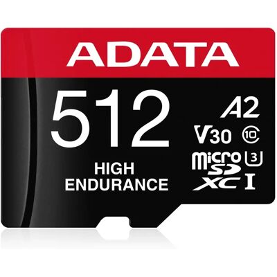 ADATA High Endurance 512GB MicroSDXC 85 MB/s AUSDX512GUI3V30SHA2-RA1 ADATA High Endurance 512GB MicroSDXC 85 MB/s AUSDX512GUI3V30SHA2-RA1