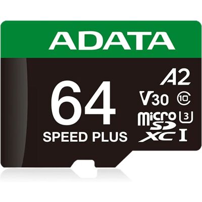 ADATA SPEED PLUS 64GB MicroSDXC 140 MB/s UD64GUI3V30A2SP-RA1 ADATA SPEED PLUS 64GB MicroSDXC 140 MB/s UD64GUI3V30A2SP-RA1