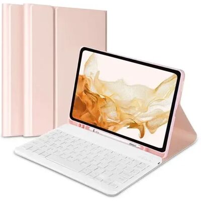 OEM Tok álló bőr hatású (FLIP bluetooth billentyűzet asztali tartó funkció QWERTY angol nyelvű) Samsung Galaxy Tab A8 10.5 LTE (2021) rózsaszín OEM Tok álló bőr hatású (FLIP bluetooth billentyűzet asztali tartó funkció QWERTY angol nyelvű) Samsung Galaxy Tab A8 10.5 LTE (2021) rózsaszín