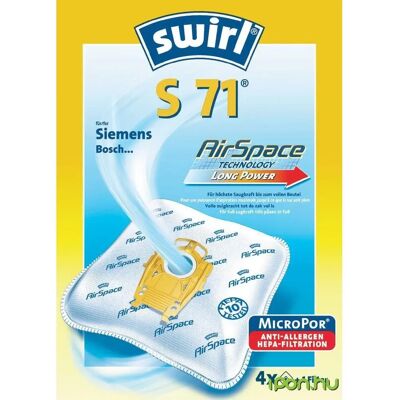 SWIRL S 71 EcoPor Porzsák porzsák 4db / 1 db mikrófilter SWIRL S 71 EcoPor Porzsák porzsák 4db / 1 db mikrófilter