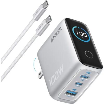 ANKER Töltő 100W 3 portos Smart Display ezüst B121BG41 ANKER Töltő 100W 3 portos Smart Display ezüst B121BG41