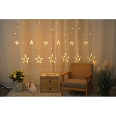 ENTAC ECCL-138-SS-2X1 Karácsonyi Függöny IP44 138 LED 12db csillag 8F + időzítő 2x1m IR távirányítóval ENTAC ECCL-138-SS-2X1 Karácsonyi Függöny IP44 138 LED 12db csillag 8F + időzítő 2x1m IR távirányítóval