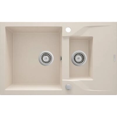 Beige gránit mosogató 1,5-kamrásos ociekacssal - Konyhai mosogató Beige gránit mosogató 1,5-kamrásos ociekacssal - Konyhai mosogató