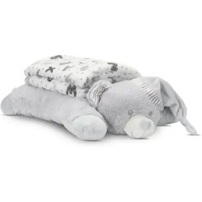 LORELLI Poffy Duo takaró 75x90cm párnával 45x30cm - White Grey Teddy Bear LORELLI Poffy Duo takaró 75x90cm párnával 45x30cm - White Grey Teddy Bear