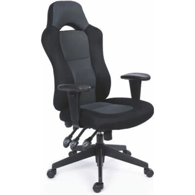 MAYAH Super Racer Főnöki szék gyöngyszövet-borítás fekete lábkereszt fekete-szürke MAYAH Super Racer Főnöki szék gyöngyszövet-borítás fekete lábkereszt fekete-szürke