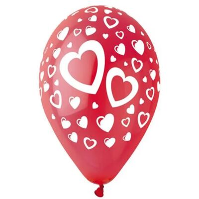 PARTY Léggömb 30 cm piros szívek PARTY Léggömb 30 cm piros szívek